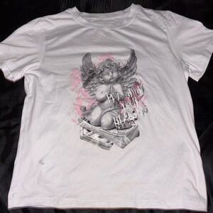 SHEIN White T-Shirt with Graphic Design
